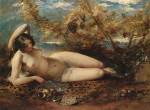 एक युवा महिला एक फर गलीचा पर reclining